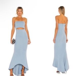 NBD June Strapless Cutout High Low Gown light blue size XXS